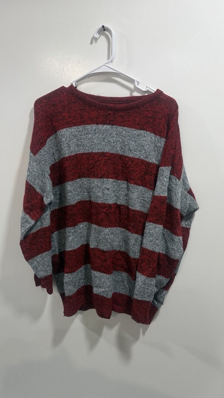 Vintage Neil Martin Wool Blend Striped Sweater Mens L Tweed Fleck Crewneck 90s